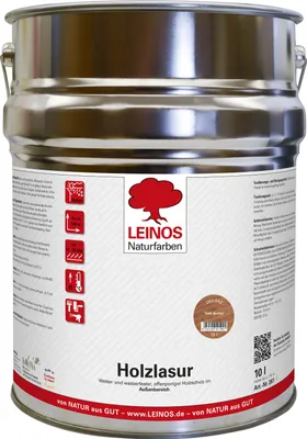 Produktbild von Wetterfeste Holzlasur für Außen 042 Teak dunkel 10,00 Liter - offenporiger Holzschutz mit Filmschutz gegen Pilzbefall - für Fenster, Türen, Zäune & Pergolen - wasserabweisend, lasierend