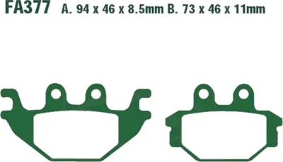 Produktbild von Bremsbeläge Hinterrad für TGB Blade 425 LOF Baujahr 2009-2011 Bremsklotz von EBC - Neu