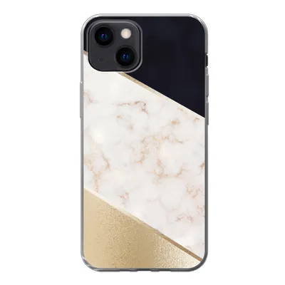 Produktbild von MuchoWow® Handyhülle Schutzhülle Hülle für iPhone 13 mini Marmor - Gold - Rosa Silikon Softcase Handy Hülle - Softcase
