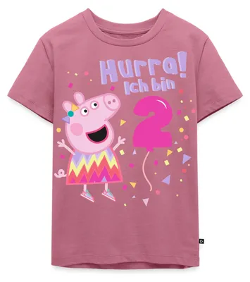 Produktbild von Spreadshirt Peppa Wutz Hurra Ich Bin 2 Jahre Kinder Premium T-Shirt, 122/128 (6 Jahre), Mauve