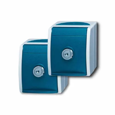 Produktbild von BJ APWG ocean Schuko 2x mit 20/20EWSL-53 gleicher Schliessung grau/ blaugrün