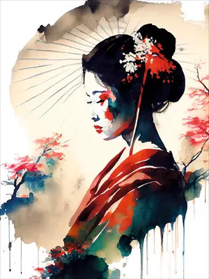 Produktbild von Glasbild Geisha IV GLA2950 60x80 cm