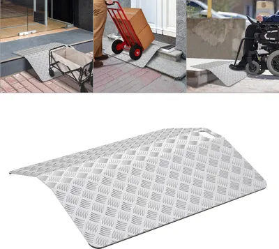 Obrázek produktu pro LARS360 Přenosná 60 cm dlouhá prahová rampa pro vozíčkáře, šířka 70 cm, výška 10 cm, protiskluzový prahový most pro vnitřní i venkovní použití