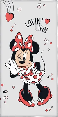 Produktbild von Mädchen Minnie Maus Kinderbadetuch Badetuch Velourstuch Strandtuch