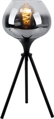 Produktbild von Tischleuchte, Glasschirm, Metall, schwarz rauch, H 45 cm