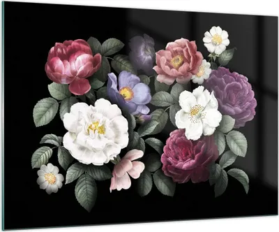 Produktbild von Bilder auf glas - Einteilig - Blumen Blumenstrauß Komposition - 100x70cm - Glasbilder - Wandbilder - Bilder - Wanddekoration aus Glas - Glas Bilder - Wandbild auf Glas - GAA100x70-5032