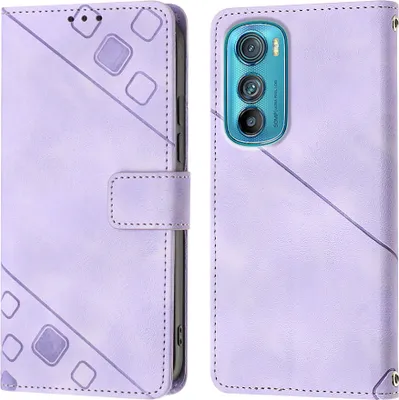 Obrázek produktu pro Pouzdro pro Motorola Edge 30 vyražené Flip kožené peněženkové pouzdro s funkcí stojánku Fialová
