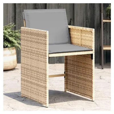 Produktbild von Gartenstühle mit Kissen 4 Stück aus Poly Rattan, Gartensessel, Campingstuhl, Hochlehner, Balkonstuhl, Balkonmöbel