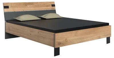 Produktbild von Schlafzimmer Bettgestell 180x200 cm Liegefläche in Eiche mit graphit - MONTELLA-43