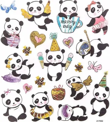 Image de Pandas autocollants déco anniversaire PANDAS 21p.