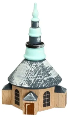 Produktbild von Miniaturhaus Kirche Seiffen bunt winterlich Höhe 7 cm NEU