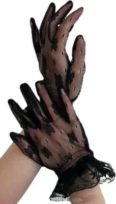 Produktbild von krautwear® 1 Paar elegante schwarze kurze Spitzen Finger Handschuhe