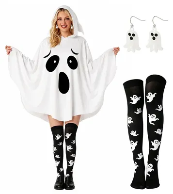 Immagine prodotto di Solidchoice - Costume da Halloween spaventoso con cappuccio, per donna