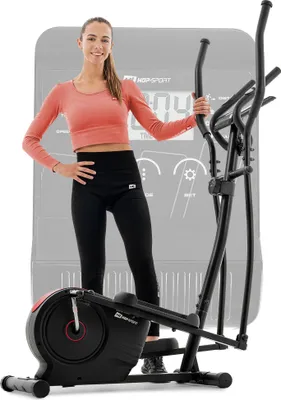 Produktbild von Hop-Sport Crosstrainer HS-2050C, Ellipsentrainer mit LCD-Display & Pulsmessung, leiser Crosstrainer für Zuhause - Magnet-Bremssystem & Transportrollen