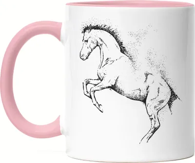 Produktbild von Pferd Tasse Rosa Pferdeliebhaber Pferde Pferdeflüsterer Reiten Pony Hobbie Liebe Freiheit Lebendig