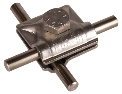 Produktbild von DEHN MV-Klemme, NIRO (V4A), Rd 8-10mm, mit Sechskantschraube, 1 Stk.