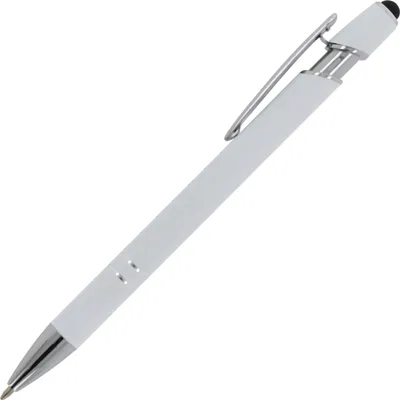 Produktbild von 10x Touchpen Kugelschreiber / aus Metall / Soft-Touch / Farbe: weiß