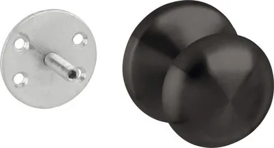 Produktbild von Haustürknopf feststehen rund Edelstahl schwarz Ø 65 mm 1 Stück