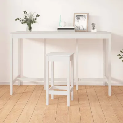 Obrázok produktu pre The Living Store Barový stôl biely 180x80x110 cm z masívneho borovicového dreva