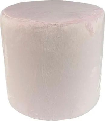 Produktbild von Velvet-Hocker MINKY 40x40 cm rund – weiches, stilvolles Sitzkissen aus Samtstoff – Hellrosa