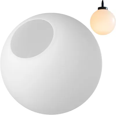 Obrázok produktu pre Dekokugel Hemobllo: Guľatý tienidlo lampy zo skla – Sklenené tienidlo lampy, náhradné tienidlo, biele sklenené gule na osvetlenie, priemer 15 cm