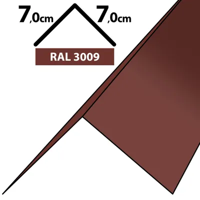Produktbild von 2m Winkelblech Kantblech Kante Blechwinkel pulverbeschichtetes 0,5mm Zuschnitt 14cm RAL-3009 Oxidrot / Kastanie