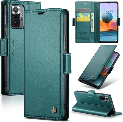 Produktbild von Redmi Note 10 Pro Hülle, Leder Brieftasche Kartenfach Schutzhülle mit Standfunktion für Xiaomi Redmi Note 10 Pro / Note 10 Pro Max Grün