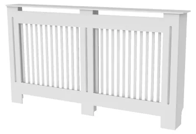 Obrázek produktu pro Kryt na radiátor – velikost L – materiál: MDF dřevo – moderní, minimalistický design – montáž na zeď – barva: bílá