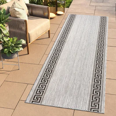 Obrázok produktu pre Tapiso bežec MELISSA Vonkajší interiérový sivý čierny Balkónová terasa 100 x 290