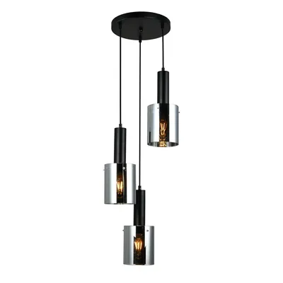 Zdjęcie produktu dla Żyrandol Italux Sardo nowoczesny czarny PND-5581-3A-BK+SG