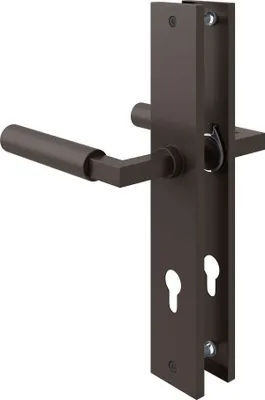 Produktbild von Langschildgarnitur Baustil Türdrücker Mod. Trier Renovierungsschild Anthrazit Türbeschlag Profilzylinder