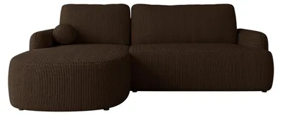 Produktbild von MIRJAN24 Ecksofa Loridu Cord, Wohnzimmmer L-Form mit Schlaffunktion und Bettkasten (Farbe: Poso 06, Seite: Links)