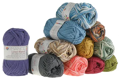 Strickgarn Linen Blend 50% Leinen, 50% Baumwolle, 50g #9159 Blautöne
