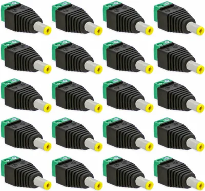 Produktbild von 20x DC Stecker Hohlstecker 5,5 mm - 2,1mm Adapter > Terminal Block 2 Pin Schraubbar