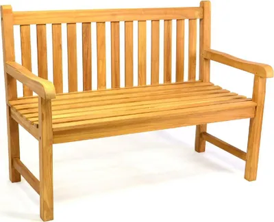 Produktbild von VCM 2-Sitzer Gartenbank Parkbank | hochwertig | massiv |Teak Holz behandelt | handgefertigte | Landhausstil | braun | Maße L. 120 x B. 62 x T. 50 cm