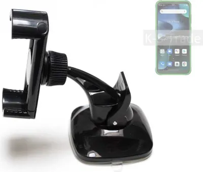 Produktbild von K-S-Trade kompakte Handy-Halterung Windschutzscheibe kompatibel mit Blackview BV5200 Armaturenbrett schwarz Autohalterung KFZ Halter