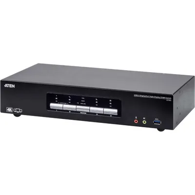 Produktbild von ATEN CS1964 KVMP-Switch 4-fach, DisplayPort für 3 Displays 4K, USB 3.0, Audio