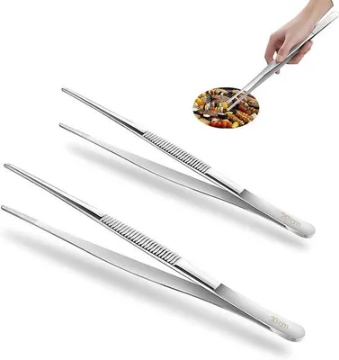 Produktbild von Kochzangen - Fleischzangen - Grillzangen - 30 cm und 20 cm - Edelstahl - Langer Grillzangen - 2 Stück