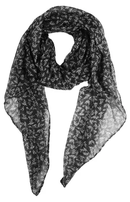 Productafbeelding van Glamexx24 Bloemmotief dames sjaal, halsdoek, hoofddoek, kleurverloop, buisdas, sjaal voor lente, zomer, het hele jaar door - Kleur: Zwart