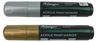 Obrázek produktu pro Artmagico akrylový popisovač JUMBO (15 mm) - zlatý a stříbrný