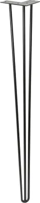 Produktbild von WAGNER Möbelbein HAIRPIN LEG Retro - 12 x 12 x 86 cm, Stahl, schwarz, Bein schräg & Anschraubplatte - 12828601