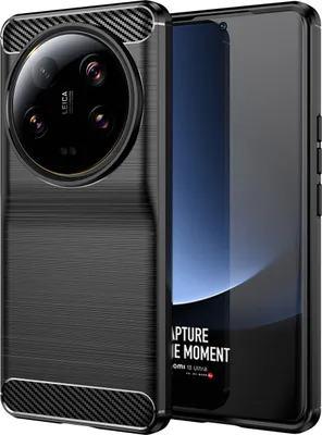 Produktbild von Xiaomi 13 Ultra Hülle, Carbon-Faser TPU Silikon Stoßfest Schutzhülle für Xiaomi 13 Ultra Schwarz