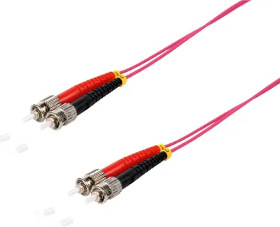 Produktbild von Duplex Patchkabel ST/ST 50/125µ, OM4 violett, 2,0m