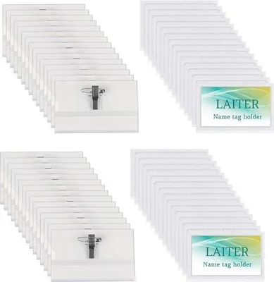 Produktbild von Plastik Schilder mit Halterclip - Ideal für Veranstaltungen - 60 Stück - 90 mm x 56 mm