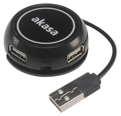 Obrázok produktu pre Akasa Connect4C 4-IN-1, USB 2.0, USB 2.0, 480 Mbit/s, Čierna, 0,17 m, USB