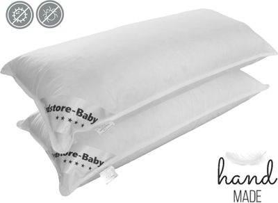 2x Premium 3 Kammer Kopfkissen 40x80cm Federn Daunen Naturprodukt Hotelqualität 750g Füllung