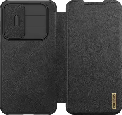 Produktbild von Handyhülle mit Klappe und Kameraschutz für Galaxy A56 5G, Nillkin Qin Pro, Schwarz