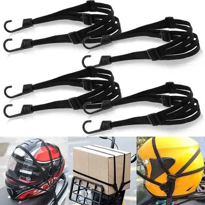 Produktbild von Famanu Elastische Spanbänder mit Haken - 4-teilig - Verstellbar - Schwarz