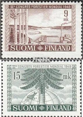 Produktbild von Briefmarken Finnland 1949 Mi 368-369 (kompl.Ausg.) postfrisch Weltkongreß Forstwirtschaft