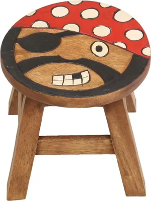 Produktbild von Kinder Sitzgruppe Tische und Stühle 5er Set Tischgruppe Massiv Robust Pirat Jungen Motiv Holz Braun